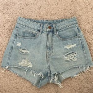 H&M light blue denim shorts